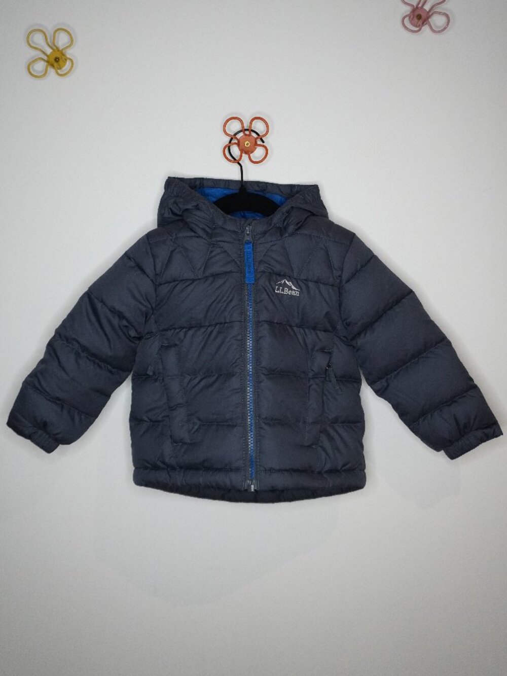 L.L. Bean 2T Toddlers' Bean's Down Jacket Zip Up Blue Water Repellent